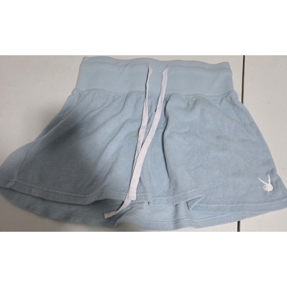Playboy by PacSun Terry Cloth Skirt Light Blue Pastel Size S Mini Skirt